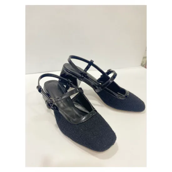 Arkası Açık Kalın Topuklu Ayakkabı