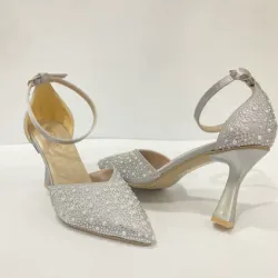 İnci Taşlı Abiye topuklu ayakkabı