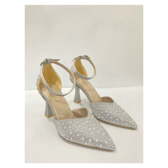 İnci Taşlı Abiye topuklu ayakkabı