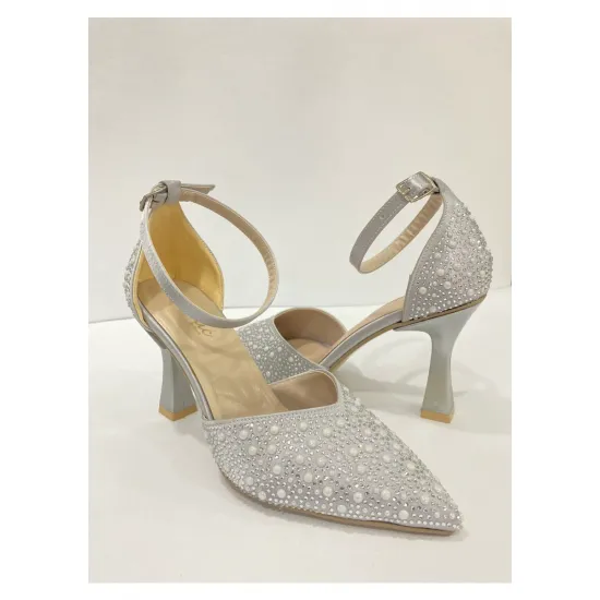 İnci Taşlı Abiye topuklu ayakkabı