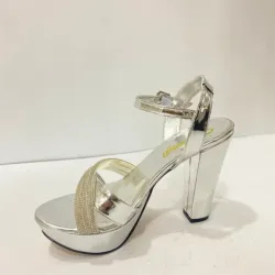 Bilekten bağlamalı platform topuklu gece abiye ayakkabı