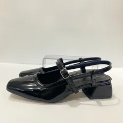 Siyah Rugan Topuklu Kadın Ayakkabı