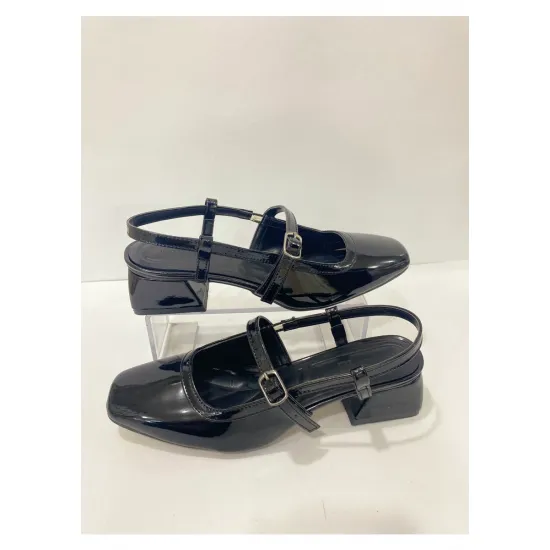 Siyah Rugan Topuklu Kadın Ayakkabı